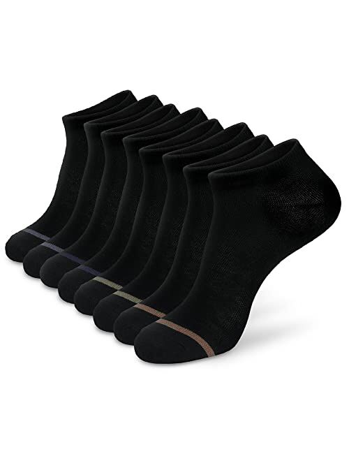 MONFOOT Women's and Men's 8-Pack Multicolor Cotton Low Cut Ankle Socks