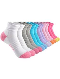 CLDJOIT Ankle Athletic Running Socks Combed Cotton Cushioned Hiking Work Multi color Socks for Women(6 Pairs)