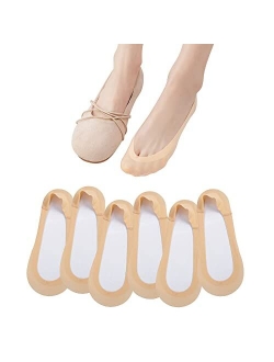 Aoczes 6 Pairs Ultra Low Cut Liner Socks No Show Socks Womens Invisible Socks for Women Non Slip for Flats Boat Summer.