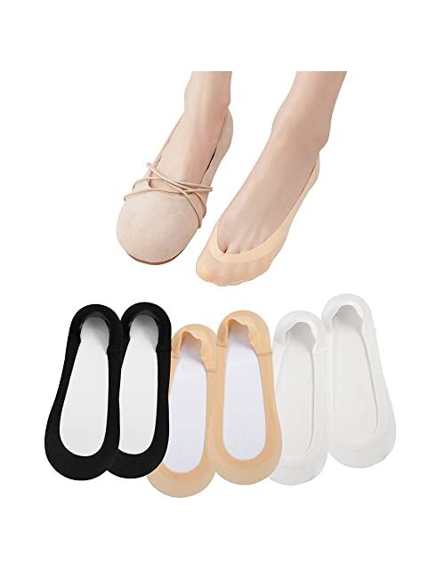 Aoczes 6 Pairs Ultra Low Cut Liner Socks No Show Socks Womens Invisible Socks for Women Non Slip for Flats Boat Summer.