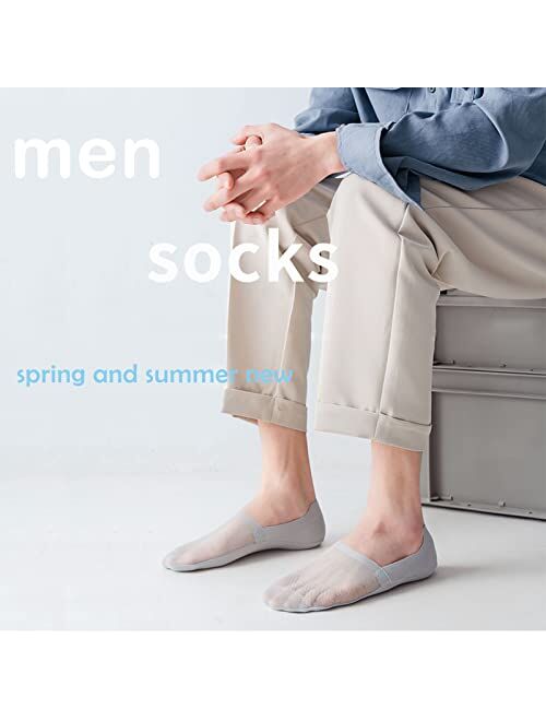 RainFlowwer 6 Pairs Invisible Ice Silk Breathable Socks, No Show Socks For Men and Women, Thin No Show Socks Men for Flats Boat Sneaker