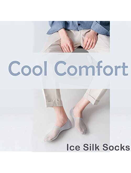 RainFlowwer 6 Pairs Invisible Ice Silk Breathable Socks, No Show Socks For Men and Women, Thin No Show Socks Men for Flats Boat Sneaker