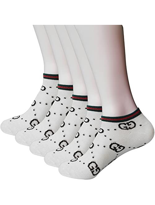 Huiige 5 Pair Ankle Socks for Women, Women Low Cut Cotton Socks Non Slip Socks No Show Socks Fits Size 5-8