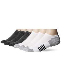 Men's 6-Pack Performance Cotton Cushioned Athletic No-Show Socks
