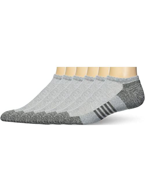 Amazon Essentials Men's 6-Pack Performance Cotton Cushioned Athletic No-Show Socks