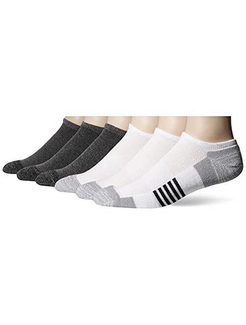 Amazon Essentials Men's 6-Pack Performance Cotton Cushioned Athletic No-Show Socks