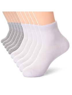 Jeedmno Women Thin Cotton Socks, Warm Soft Cotton Socks Women Ankle Quarter Cut Socks 5/10/25 Pairs