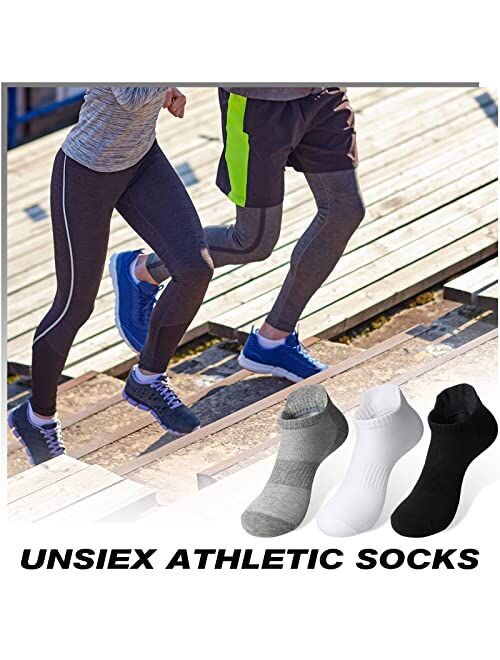 Janmercy 24 Pairs Ankle Athletic Running Socks Breathable Low Cut Sports Tab Socks Soft Cotton Socks for Women Men