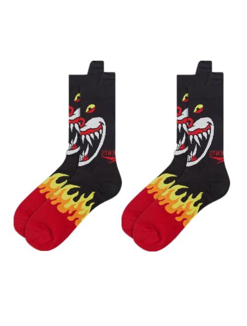 NNROOXLF 2-Pair Vetements Socks for Aldult Classic Letter Print Crew Socks