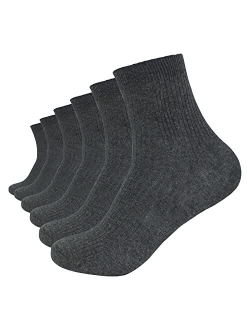 BOMOOMOO Men Casual Cotton Quarter Socks withe Lycra, Ankle Fashion Socks for Leather Dress Shoes Size 6-12, 6 Pairs