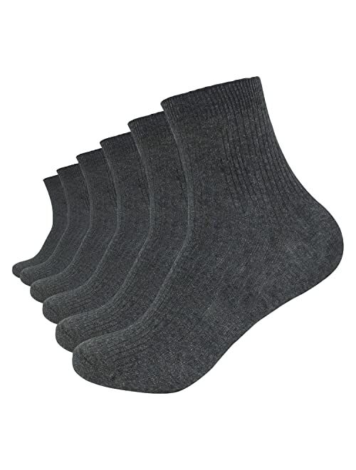 BOMOOMOO Men Casual Cotton Quarter Socks withe Lycra, Ankle Fashion Socks for Leather Dress Shoes Size 6-12, 6 Pairs