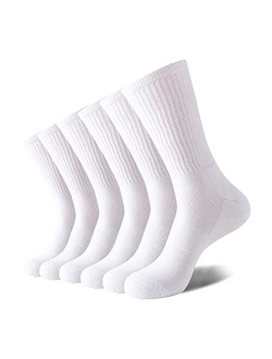 Eastroll Crew Socks Performance Cushioned Athletic Socks for Men and Women (6 Pairs)