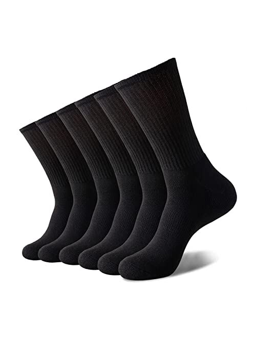 Eastroll Crew Socks Performance Cushioned Athletic Socks for Men and Women (6 Pairs)