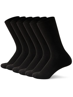 Mens Cotton Socks Casual Crew Socks Business Dress Socks for Men 6 Pairs