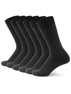 Mens Cotton Socks Casual Crew Socks Business Dress Socks for Men 6 Pairs