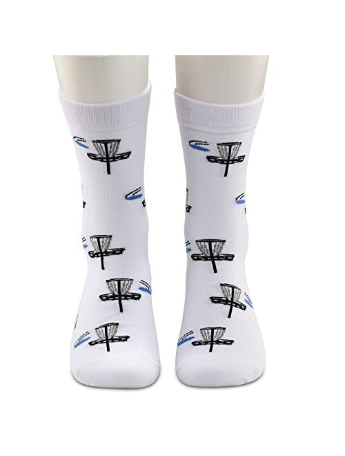 TSOTMO Disc Golf Socks Golfing Gift Disc Golf Sport Socks Gift For Disc Golf Lover Novelty Sport Socks For Men