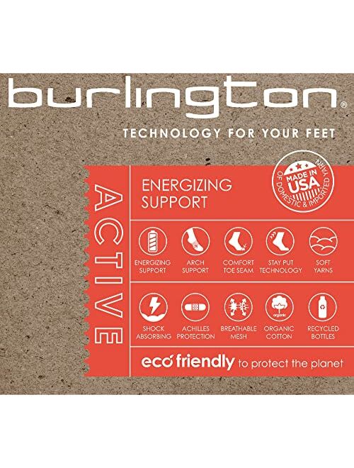 Burlington Mens Active No Show Sock With Tab Back 3 Pair Pack