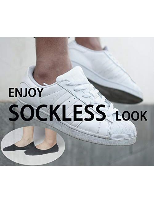 WHISPER DEER No Show Socks Men Size 9-12/12-15 - Invisible Low cut Loafer Sneaker Socks With Non-Slip Grip (3/6/8Packs)