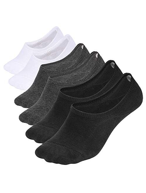 WHISPER DEER No Show Socks Men Size 9-12/12-15 - Invisible Low cut Loafer Sneaker Socks With Non-Slip Grip (3/6/8Packs)