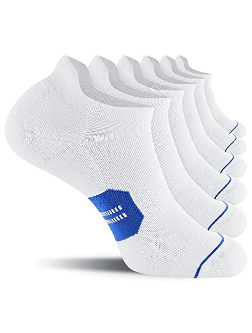 CS CELERSPORT 6 Pack Men's Running Ankle Socks with Cushion, Low Cut Athletic Sport Tab Socks