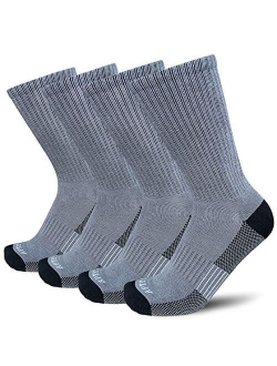 APTYID Men's Moisture Control Cushioned Crew Work Boot Socks (4-6 Pairs)