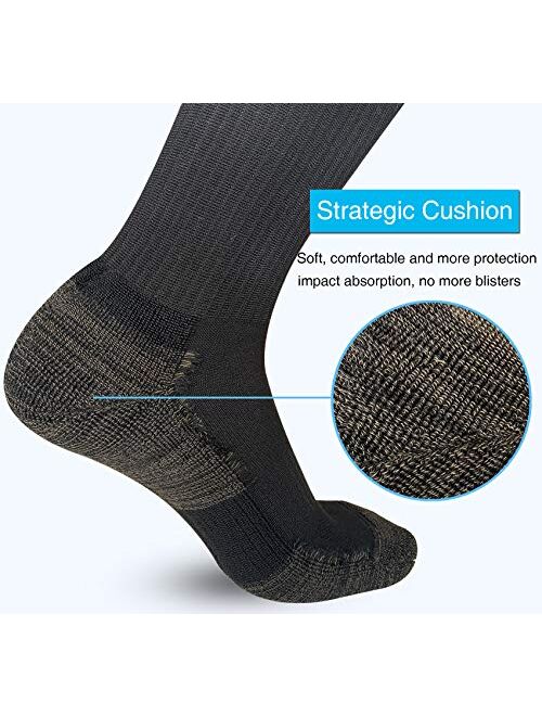 APTYID Men's Moisture Control Cushioned Crew Work Boot Socks (4-6 Pairs)