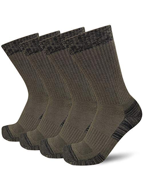 APTYID Men's Moisture Control Cushioned Crew Work Boot Socks (4-6 Pairs)