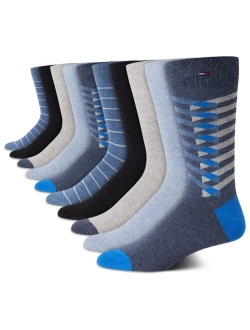 Mens Dress Socks Lightweight Comfort Crew Sock (10 pack)