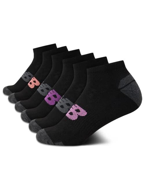 New Balance Women’s Athletic Socks – Cushioned Quarter Cut Ankle Socks (6 Pack)