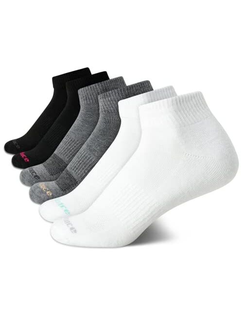 New Balance Women’s Athletic Socks – Cushioned Quarter Cut Ankle Socks (6 Pack)