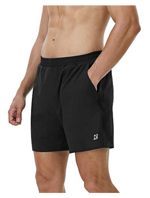 Roadbox Men's 5 Inch Inseem Running Athletic Quick Dry Shorts with Pockets for Workout Gym Exercise