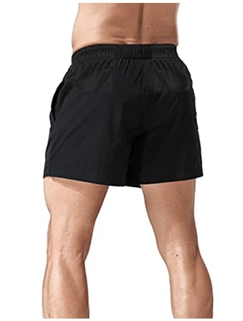 JEEING GEAR Men's Running Shorts 5 Inch Inseem Lightweight Athletic Shorts Quick Dry with Breathable Mesh Backside