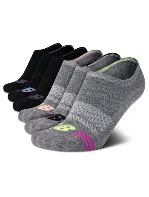 New Balance Women's Invisible No Show Non-Slip Liner Socks (6 Pack)