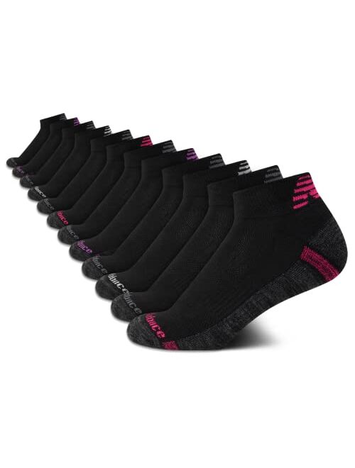 New Balance Women’s Athletic Socks – Cushion Quarter Cut Ankle Socks (12 Pack)