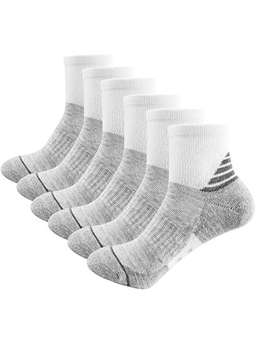 J.Wmeet Women's Athletic Ankle Socks Quarter Cushioned Running Socks Hiking Performance Sport Cotton Socks 6 Pack