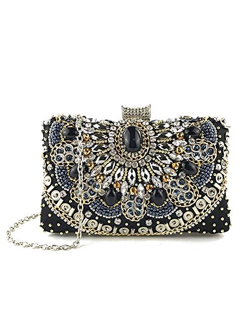 Lanpet Women Clutches Flower Evening Handbag Chain Strap Shoulder Bag