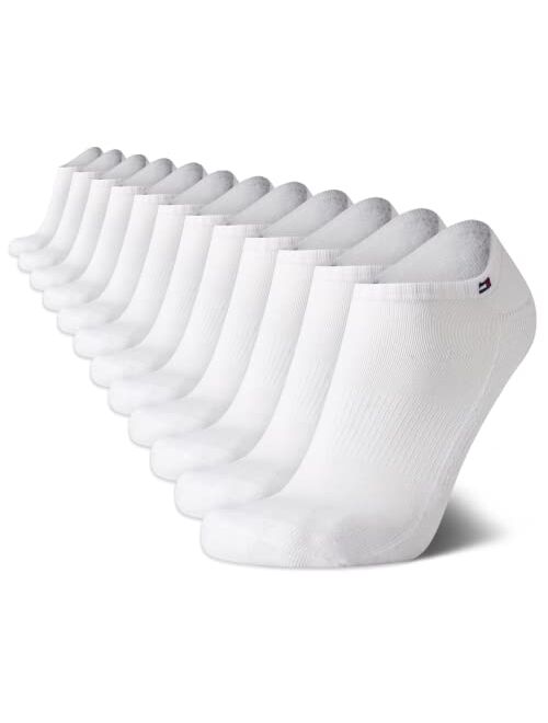 Tommy Hilfiger Mens Athletic Socks Cushion No Show Socks (12 Pack)