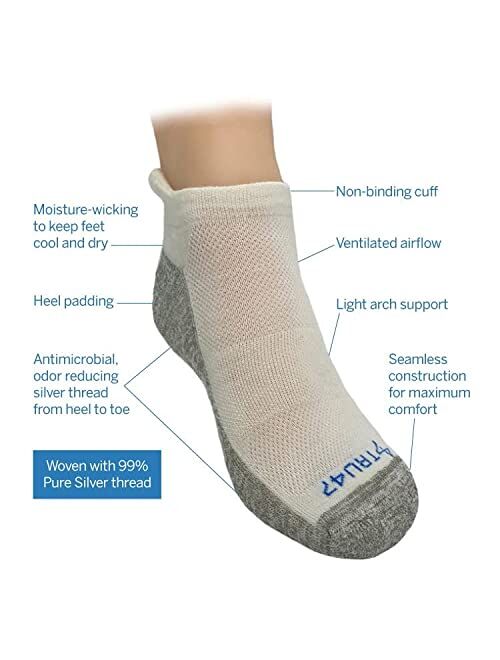 TRU47 Sanitized Silver Quarter Grounding Socks - High End Earthing Socks For Men & Women/99% Pure Silver Thread