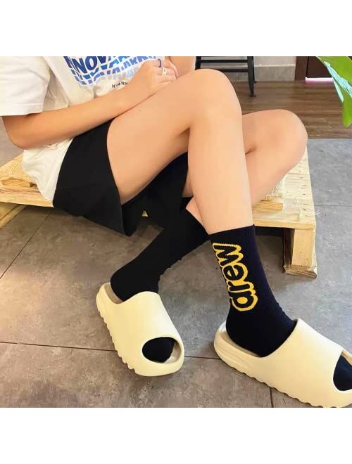 Generic Drew House Socks 4 Pairs Fashion Athletic Smiley Face Socks Casual Couples Hip Hop Socks for Men Women Teens