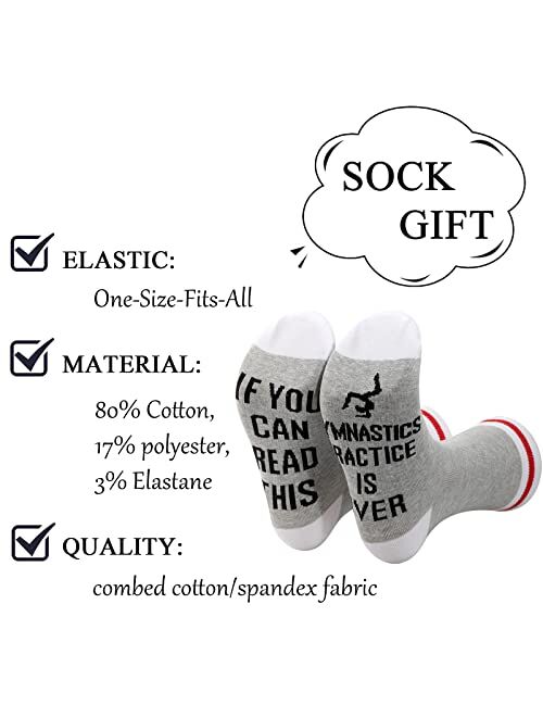 ZJXHPO Gymnast Gift If You Can Read This Gymnastics Practice Is Over Sock Gymnastics Coach Sock Gift Gymnast Lover Gift