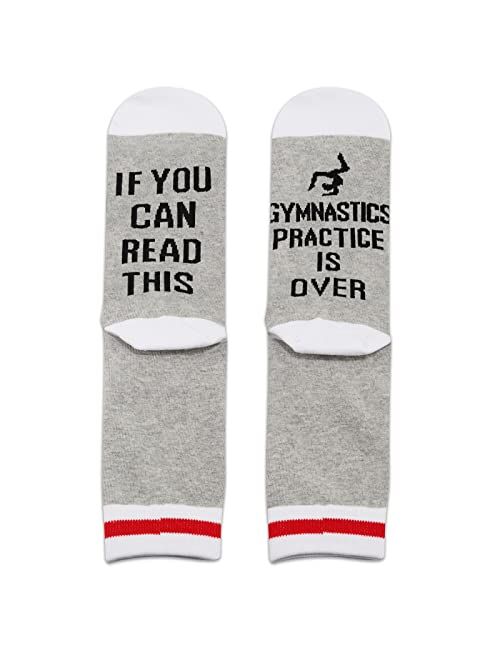 ZJXHPO Gymnast Gift If You Can Read This Gymnastics Practice Is Over Sock Gymnastics Coach Sock Gift Gymnast Lover Gift