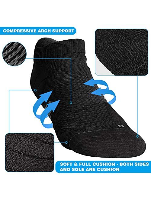 Hylaea No Show Running Athletic Anti-Blister Wicking Coolmax Socks, Seamless Anti-odor