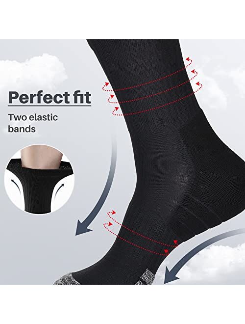 SOCKSLAND Cotton Half Cushioned Crew Work Boot Socks 8 Pairs Athletic Socks With Arch Compression for Men & Women 6-9/9-12