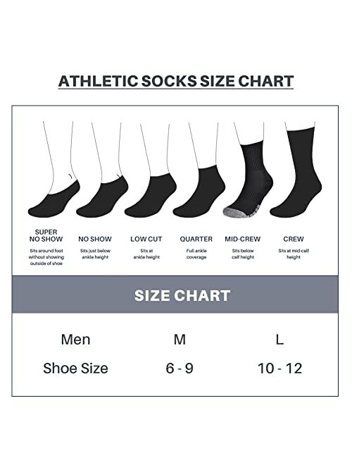 SOCKSLAND Cotton Half Cushioned Crew Work Boot Socks 8 Pairs Athletic Socks With Arch Compression for Men & Women 6-9/9-12