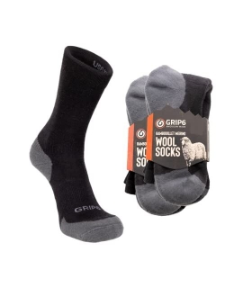 GRIP6 Wool Socks Men's & Women Unisex | Thick Wool Hiking Socks | Everyday Black