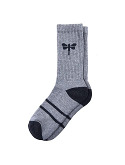 THE VILLAIN INSIDE Villain Inside Contra Dragon Fly, Combed Cotton Crew Socks for Men, Silver Infused Premium Athleisure Socks