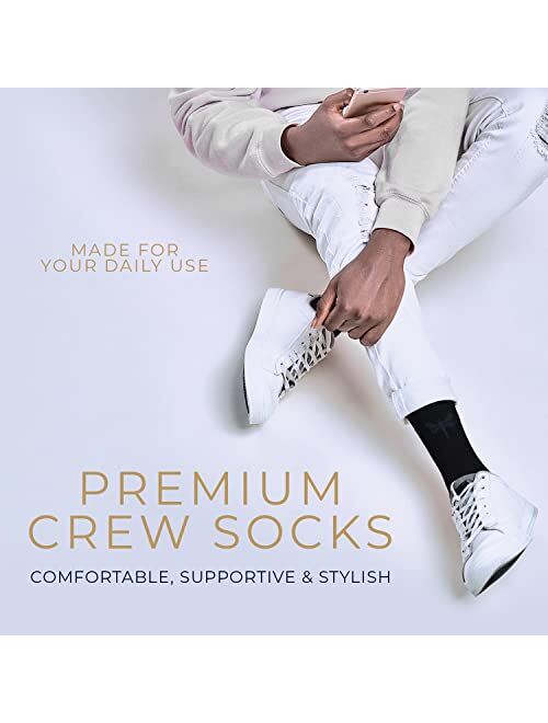 THE VILLAIN INSIDE Villain Inside Contra Dragon Fly, Combed Cotton Crew Socks for Men, Silver Infused Premium Athleisure Socks