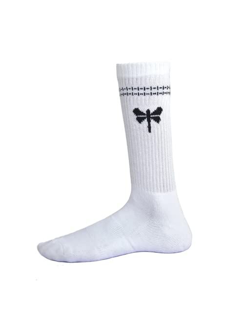 THE VILLAIN INSIDE Villain Inside Contra Dragon Fly, Combed Cotton Crew Socks for Men, Silver Infused Premium Athleisure Socks