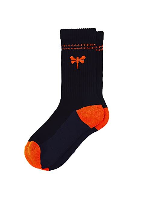 THE VILLAIN INSIDE Villain Inside Contra Dragon Fly, Combed Cotton Crew Socks for Men, Silver Infused Premium Athleisure Socks