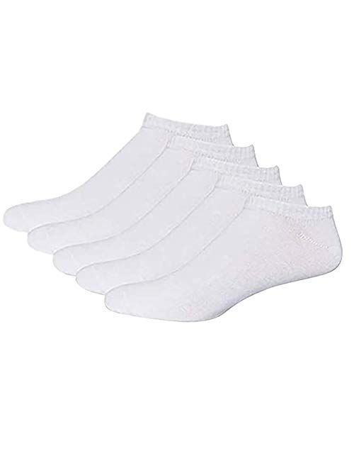 niuwa 5 Pairs Men Short Socks Solid Breathable Cotton Athletic Sports Socks Low Cut Running Socks